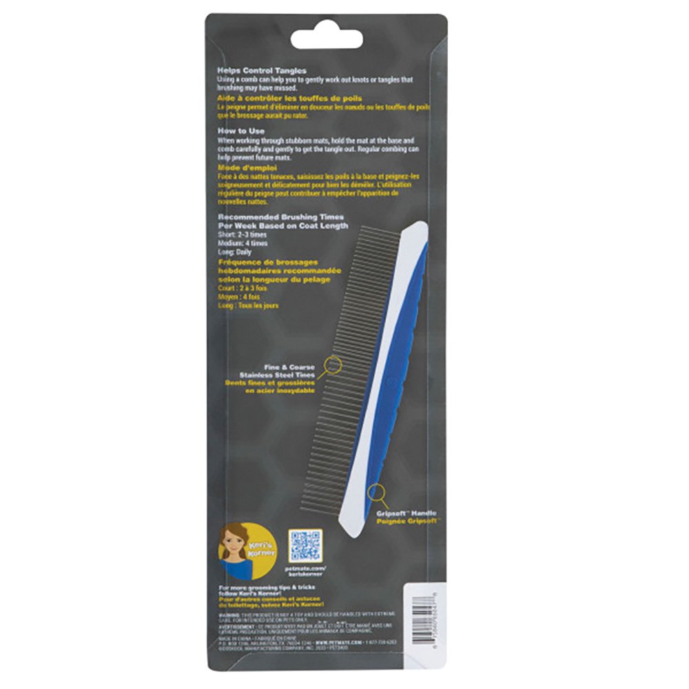 JW GripSoft Rotating Comfort Comb Fine & Coarse 20cm – Professional Dog Grooming Comb