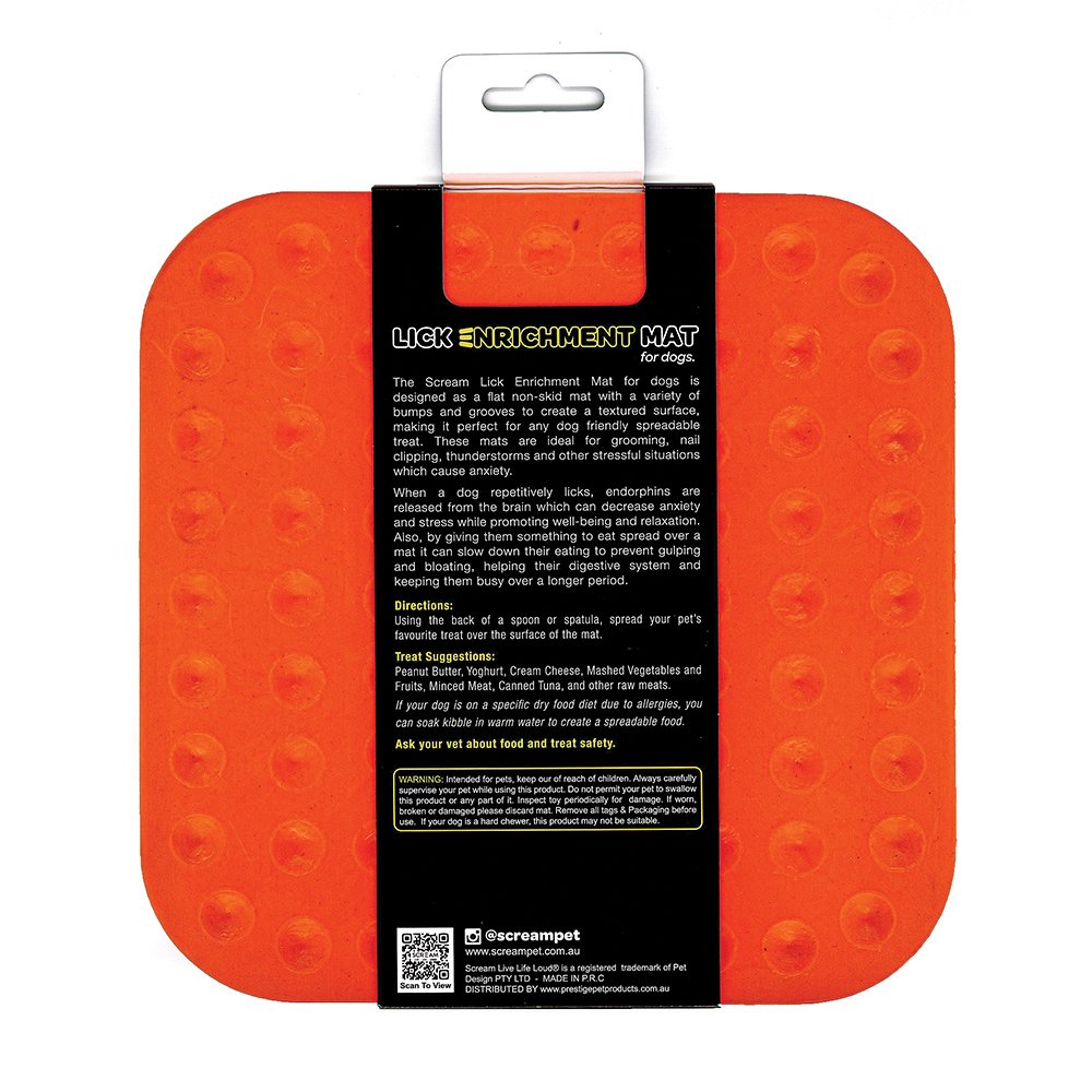 Scream Lick Enrichment Mat — Orange