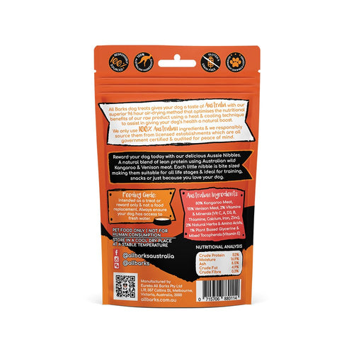 All Barks Australian Natural Dog Treats — Kangaroo & Venison 100g