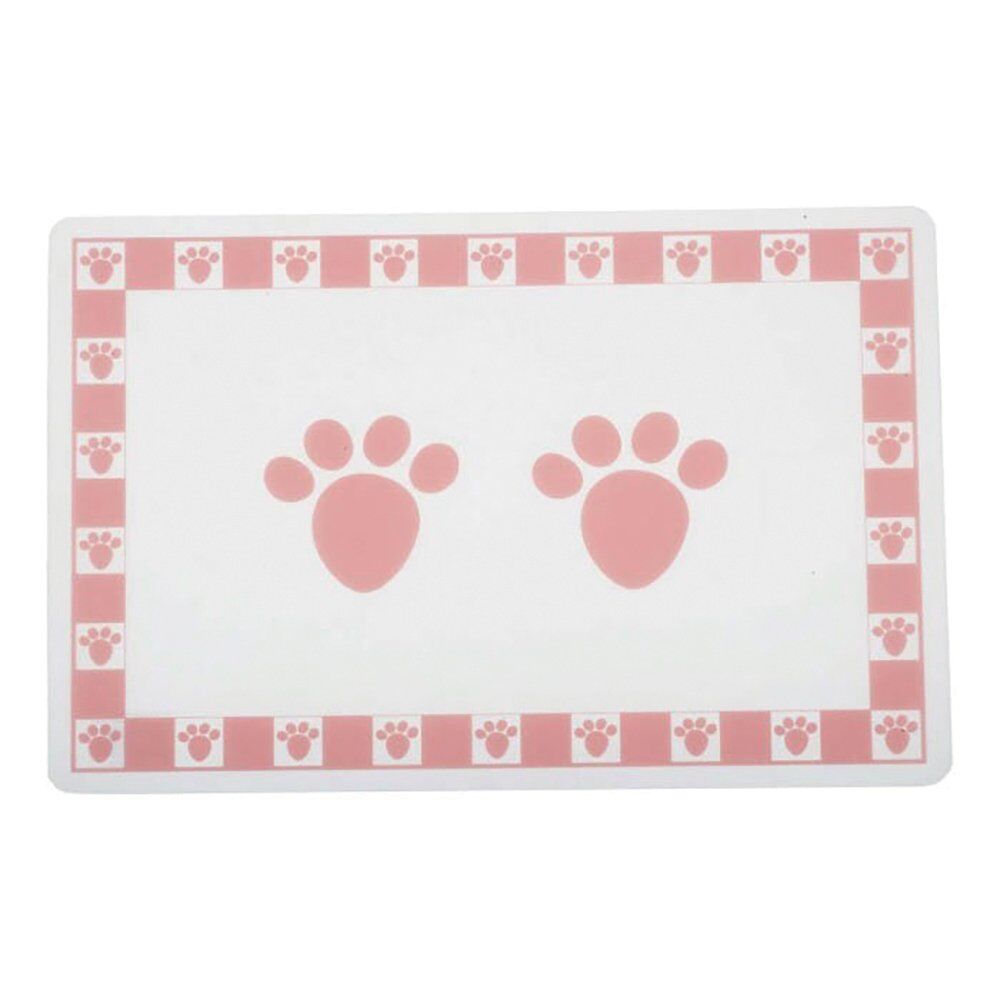 Non-Slip Dog Food Bowl Placemat — Pink Paws | Petrageous