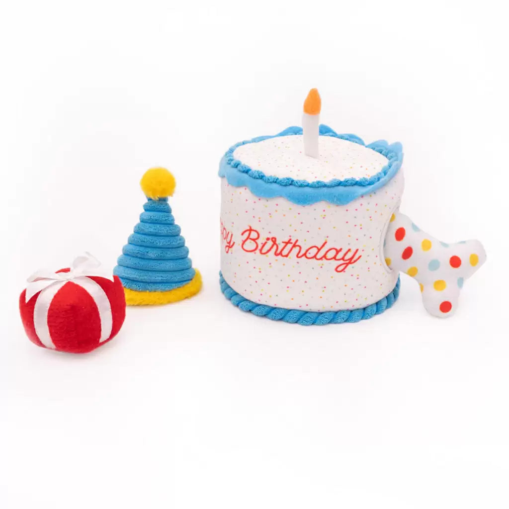 ZippyPaws Hide & Seek Birthday Cake Interactive Dog Toy